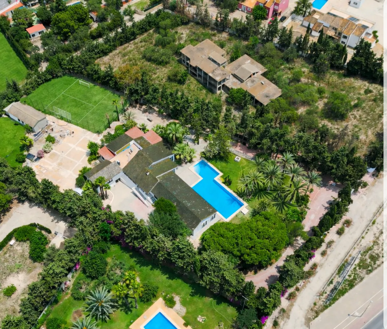 Vista aérea de la finca